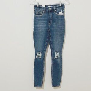 Good American Good Waist Indigo Skinny Leg Jean Women's Size 00 / 24